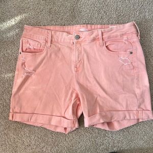 Old Navy Coral Midi Jean Shorts